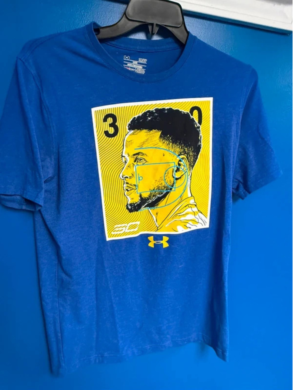 Under Armour Stephen Curry SC30 Graphic T-Shirt Blue Mens Small